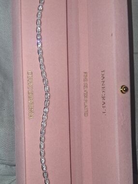 Mothers day special Cubic Zirconia Tennis Bracelet in Pink Velvet lighted Box